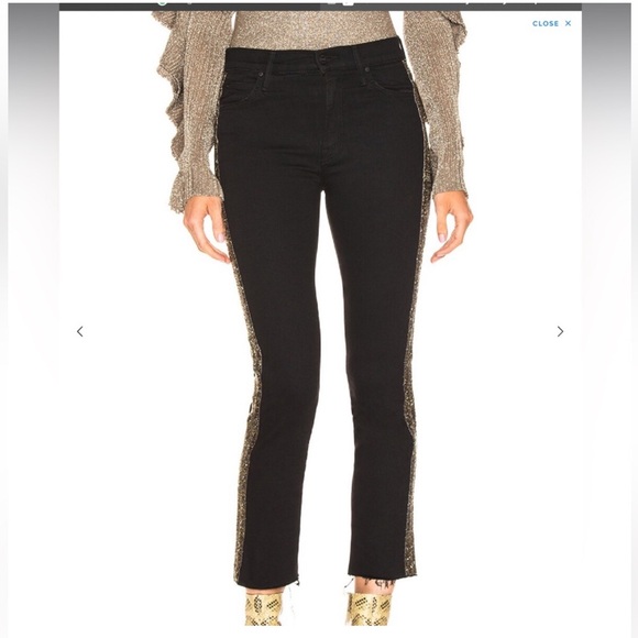 MOTHER Black Denim Jeans- Rascal Ankle Fray- Guilty Flash- NWT - Picture 9 of 13